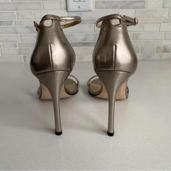 Stuart Weitzman Nudistsong Ankle Strap Heels Sandals Magnesium Quasar Silver - Picture 3 of 7